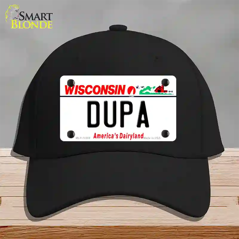 Dupa Wisconsin Novelty License Plate Hat Cotton / Black