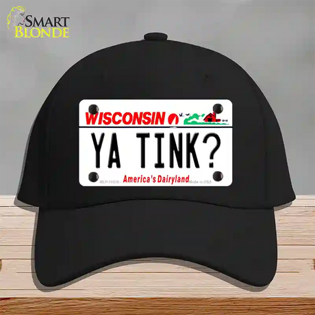 Ya Tink Wisconsin Novelty License Plate Hat Cotton / Black