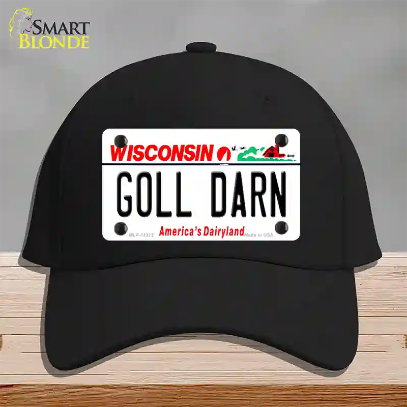 Goll Darn Wisconsin Novelty License Plate Hat Cotton / Black