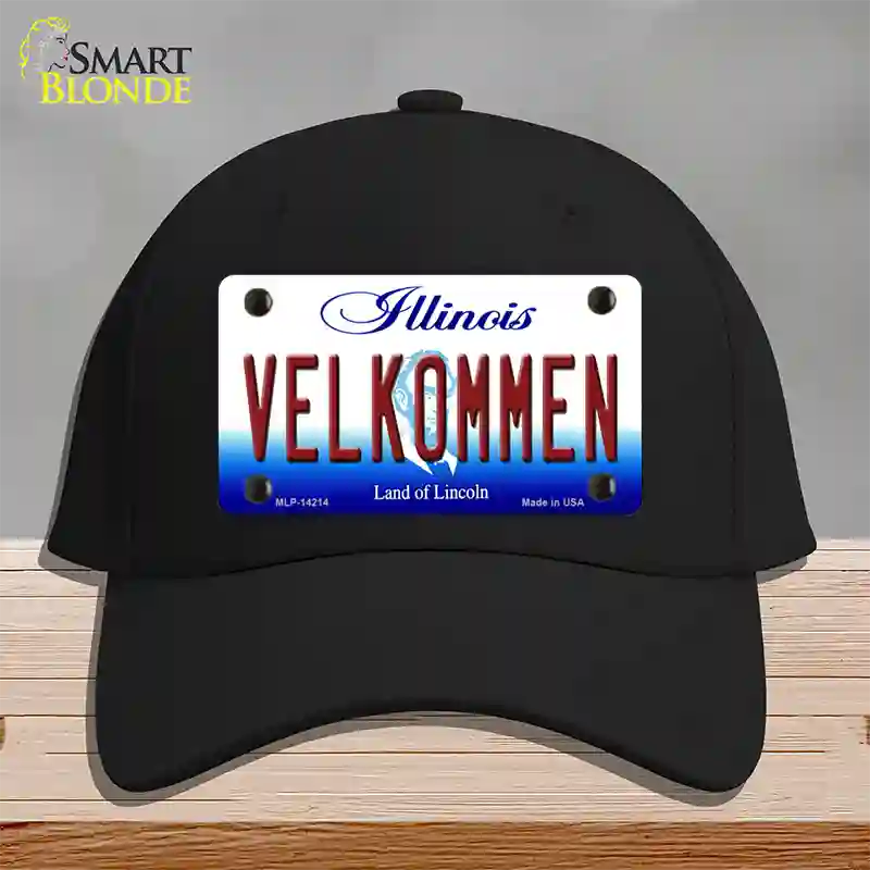 Velkommen Illinois Novelty License Plate Hat Cotton / Black