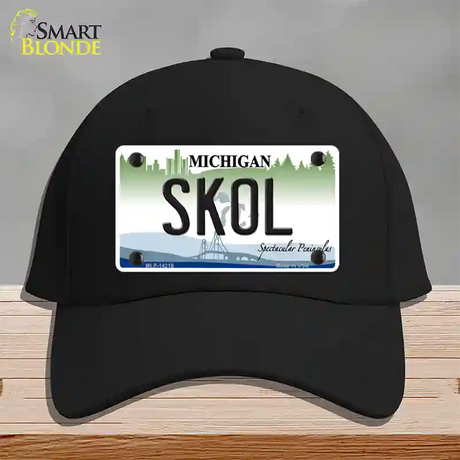 Skol Michigan Novelty License Plate Hat Cotton / Black