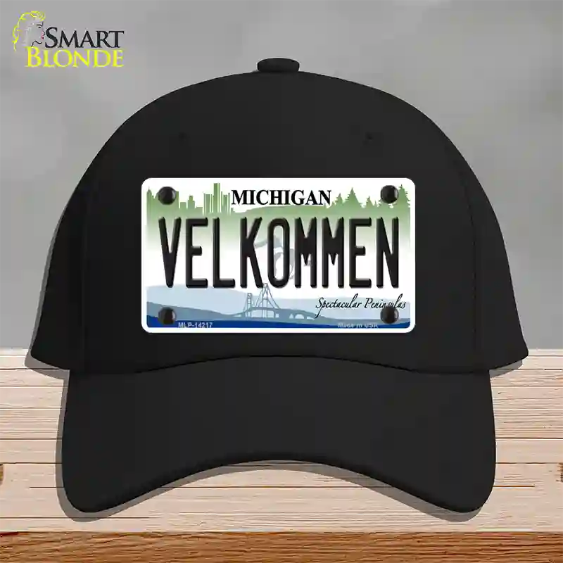 Velkommen Michigan Novelty License Plate Hat Cotton / Black