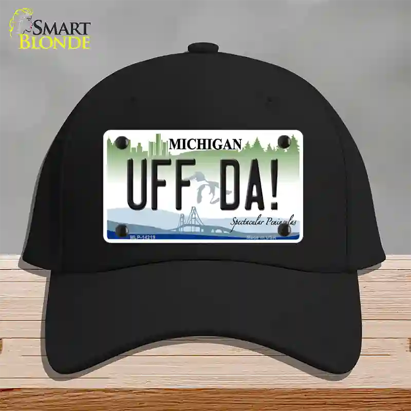 Uff Da Michigan Novelty License Plate Hat Cotton / Black