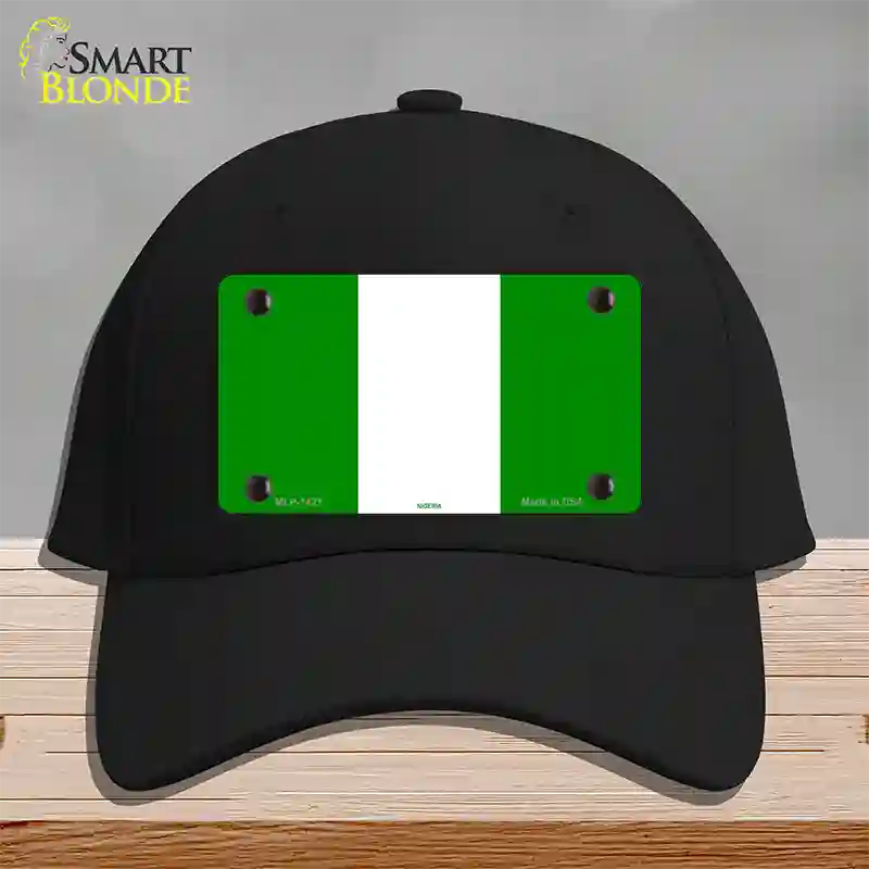 Nigeria Flag Novelty License Plate Hat Cotton / Black