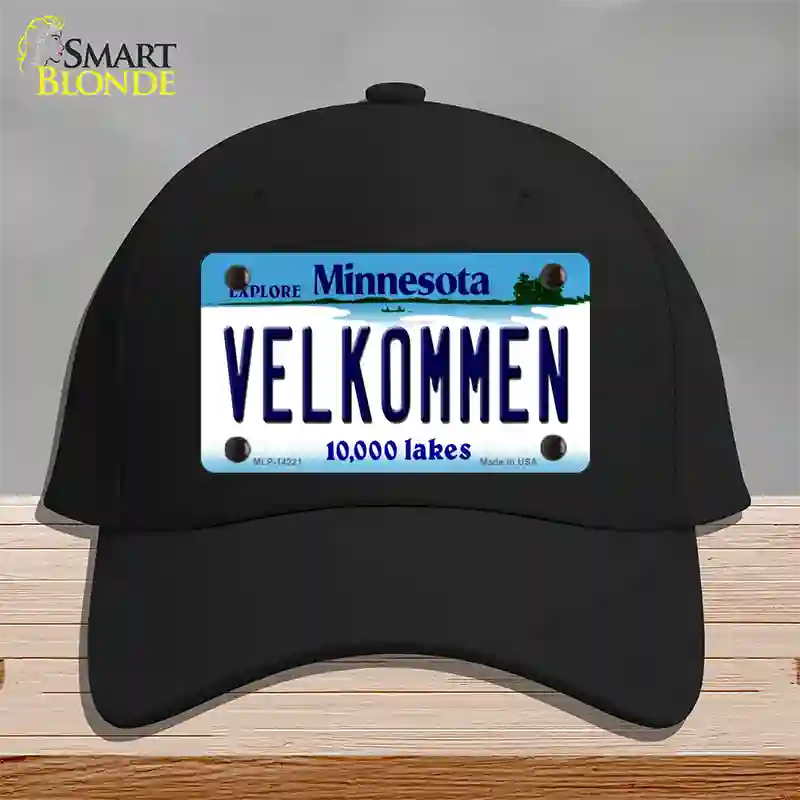 Velkommen Minnesota Novelty License Plate Hat Cotton / Black