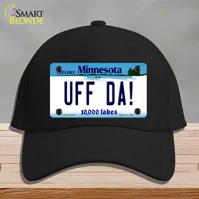 Uff Da Minnesota Novelty License Plate Hat Cotton / Black