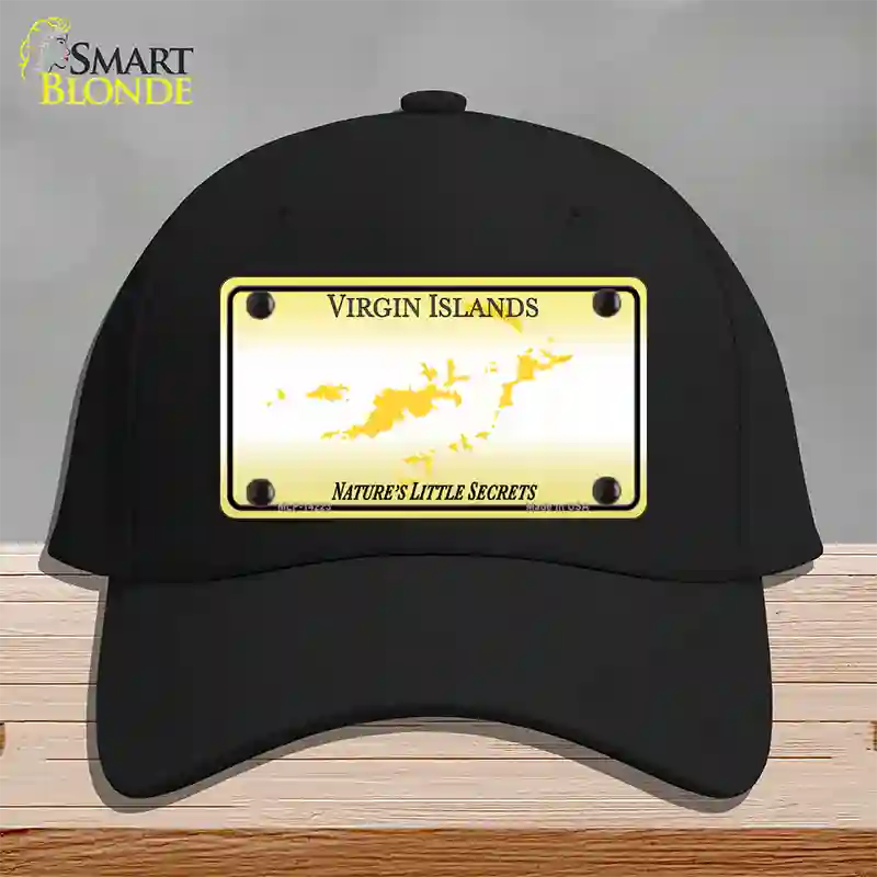 Virgin Islands Blank Novelty License Plate Hat Cotton / Black