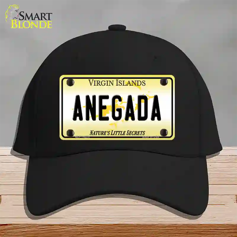 Virgin Islands Anegada Novelty License Plate Hat Cotton / Black