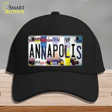 Annapolis Strip Art Novelty License Plate Hat Cotton / Black