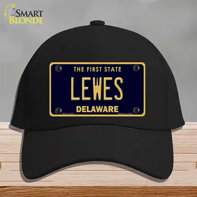 Lewes Delaware Novelty License Plate Hat Cotton / Black