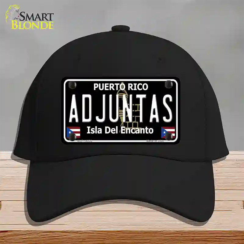 Adjuntas Puerto Rico Black Novelty License Plate Hat Cotton / Black