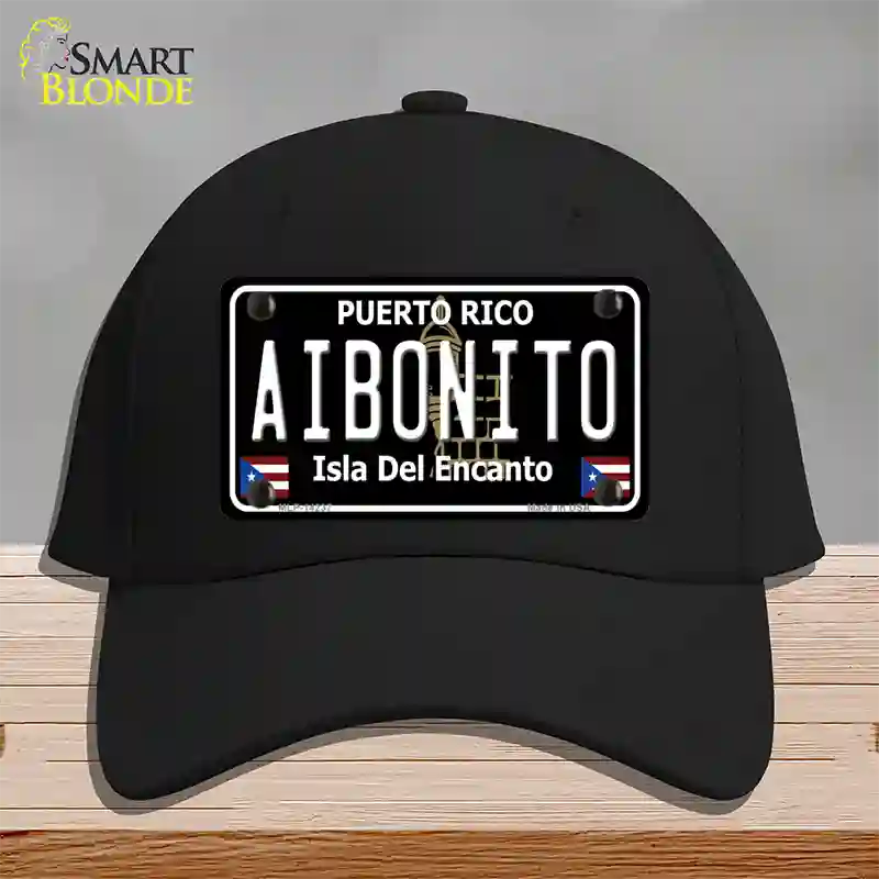 Aibonito Puerto Rico Black Novelty License Plate Hat Cotton / Black