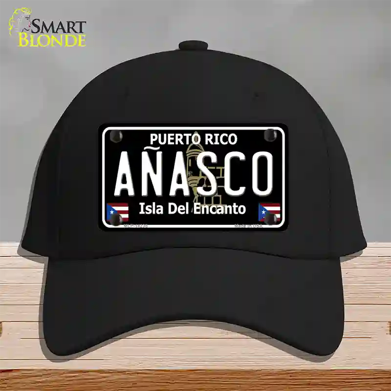 Anasco Puerto Rico Black Novelty License Plate Hat Cotton / Black