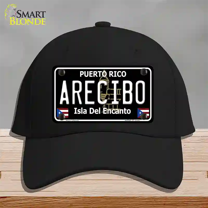 Arecibo Puerto Rico Black Novelty License Plate Hat Cotton / Black