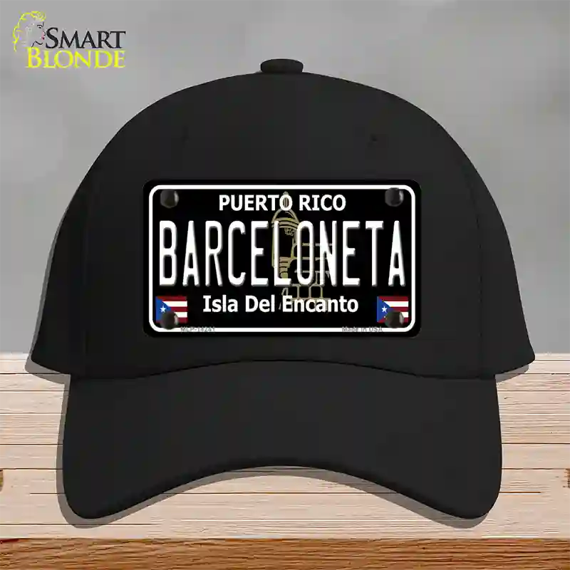 Barceloneta Puerto Rico Black Novelty License Plate Hat Cotton / Black