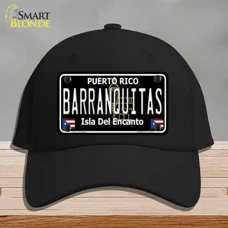 Barranquitas Puerto Rico Black Novelty License Plate Hat Cotton / Black