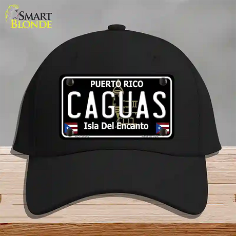 Caguas Puerto Rico Black Novelty License Plate Hat Cotton / Black