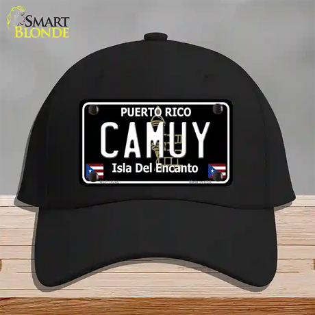 Camuy Puerto Rico Black Novelty License Plate Hat Cotton / Black