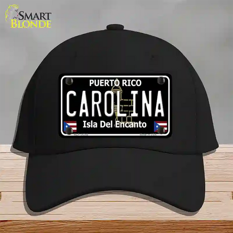 Carolina Puerto Rico Black Novelty License Plate Hat Cotton / Black