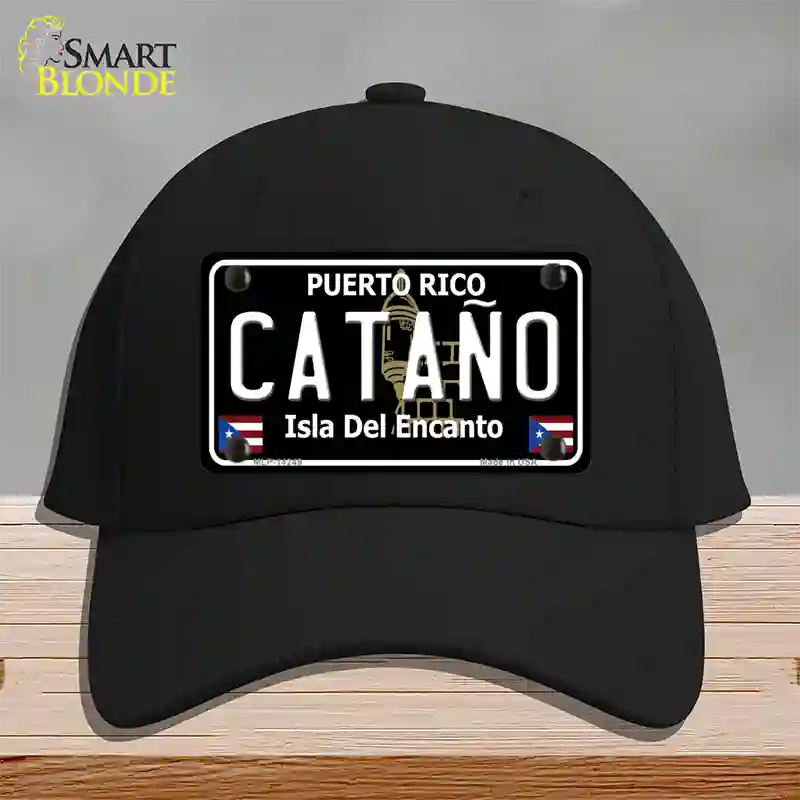 Catano Puerto Rico Black Novelty License Plate Hat Cotton / Black