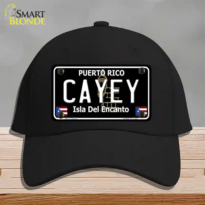 Cayey Puerto Rico Black Novelty License Plate Hat Cotton / Black