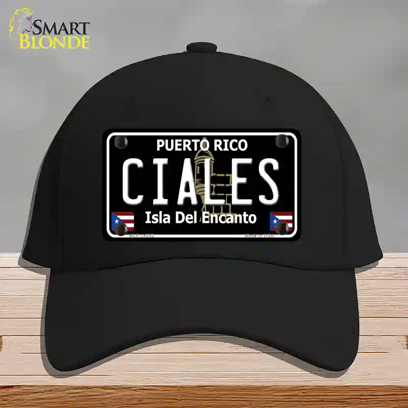 Ciales Puerto Rico Black Novelty License Plate Hat Cotton / Black