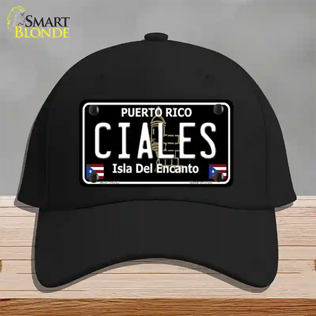 Ciales Puerto Rico Black Novelty License Plate Hat Cotton / Black