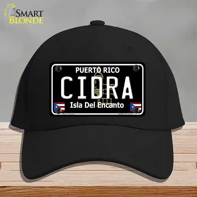 Cidra Puerto Rico Black Novelty License Plate Hat Cotton / Black