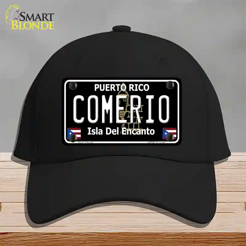 Comerio Puerto Rico Black Novelty License Plate Hat Cotton / Black