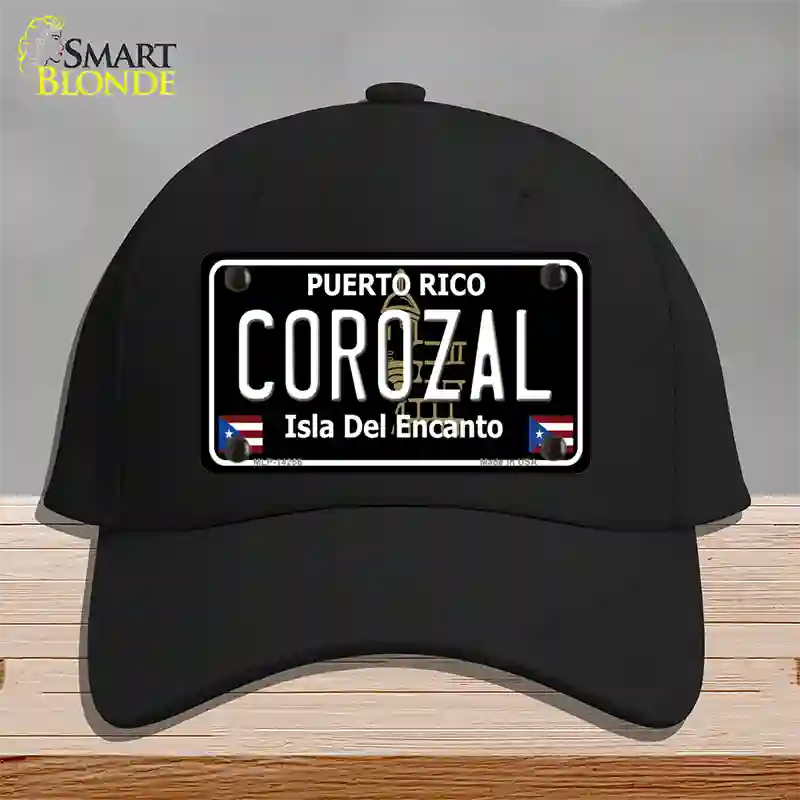 Corozal Puerto Rico Black Novelty License Plate Hat Cotton / Black