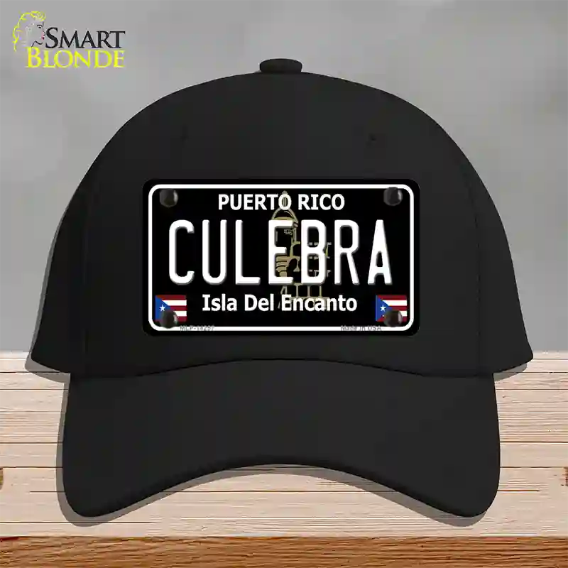 Culebra Puerto Rico Black Novelty License Plate Hat Cotton / Black