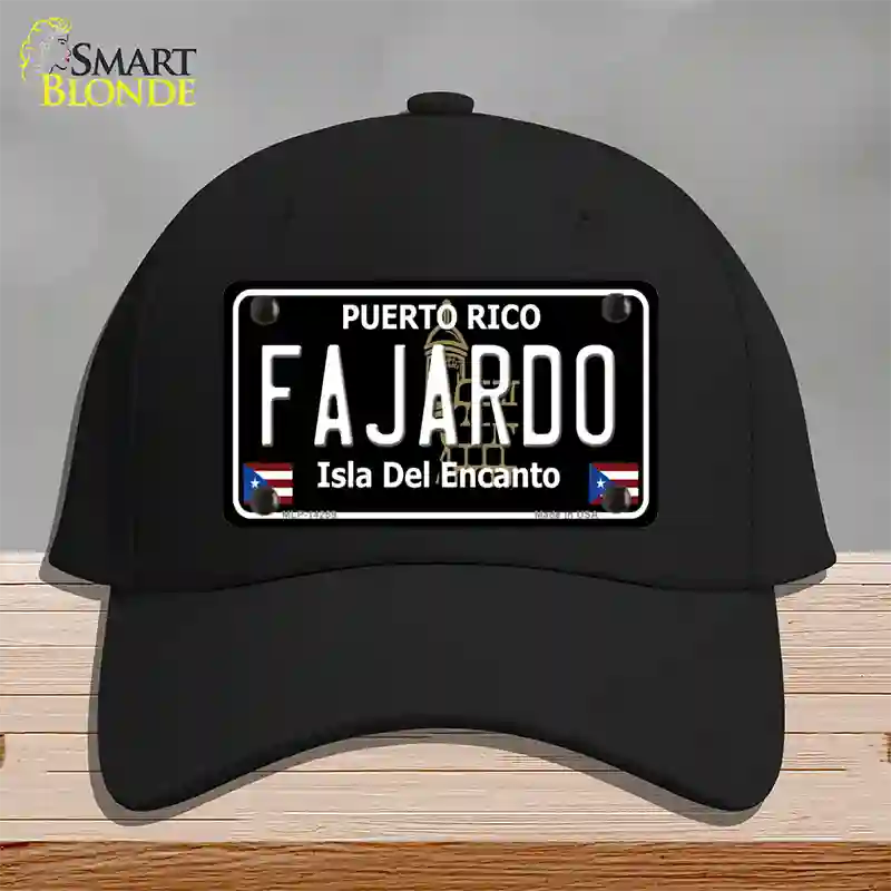 Fajardo Puerto Rico Black Novelty License Plate Hat Cotton / Black