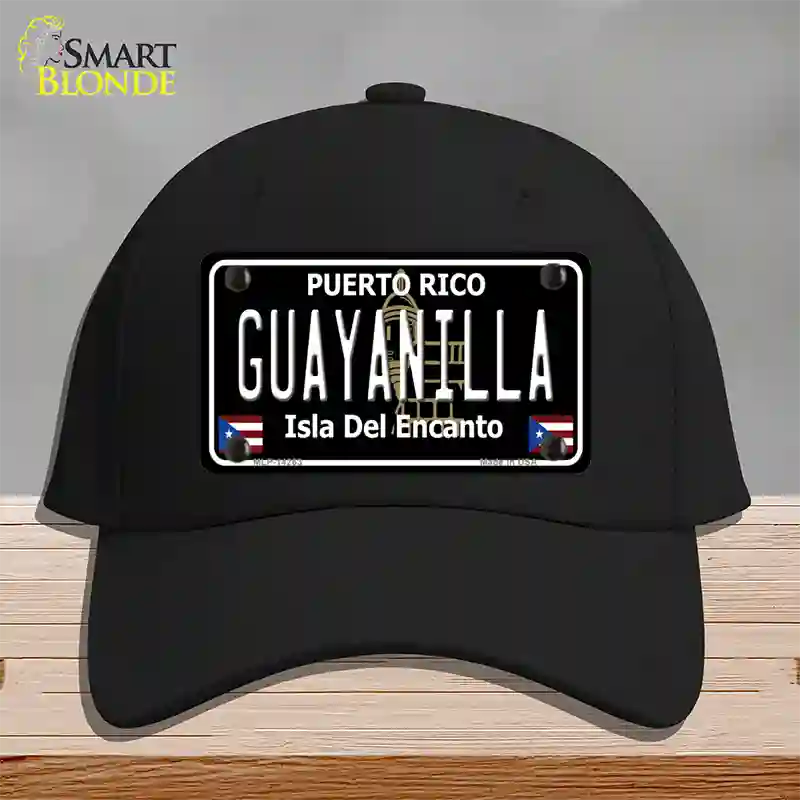 Guayanilla Puerto Rico Black Novelty License Plate Hat Cotton / Black