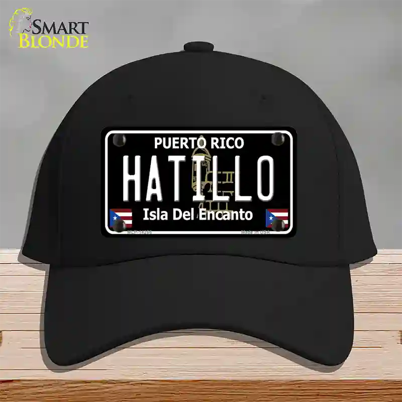 Hatillo Puerto Rico Black Novelty License Plate Hat Cotton / Black