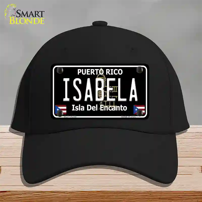 Isabela Puerto Rico Black Novelty License Plate Hat Cotton / Black