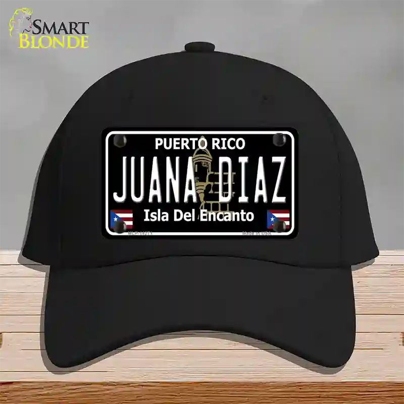 Juana Diaz Puerto Rico Black Novelty License Plate Hat Cotton / Black