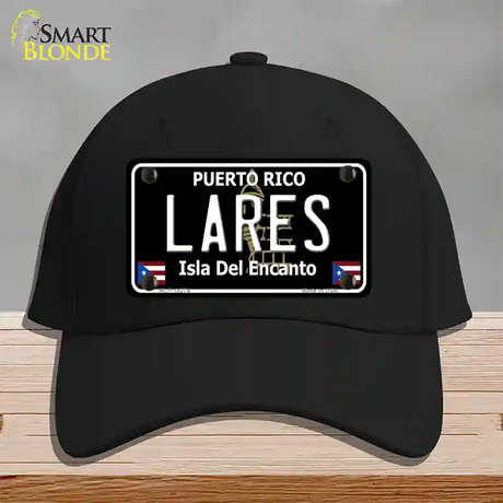 Lares Puerto Rico Black Novelty License Plate Hat Cotton / Black