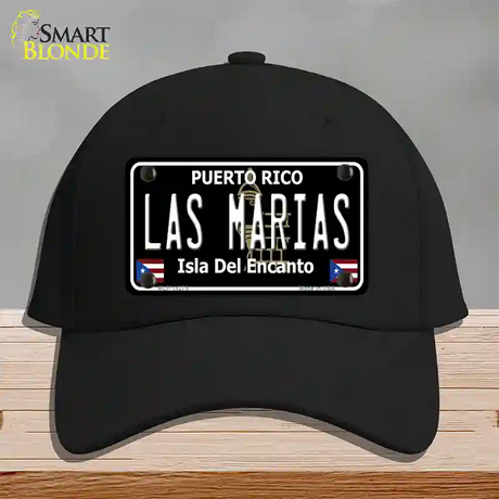 Las Marias Puerto Rico Black Novelty License Plate Hat Cotton / Black