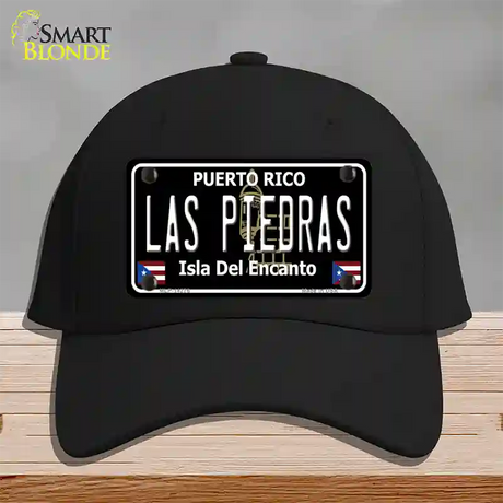 Las Piedras Puerto Rico Black Novelty License Plate Hat Cotton / Black