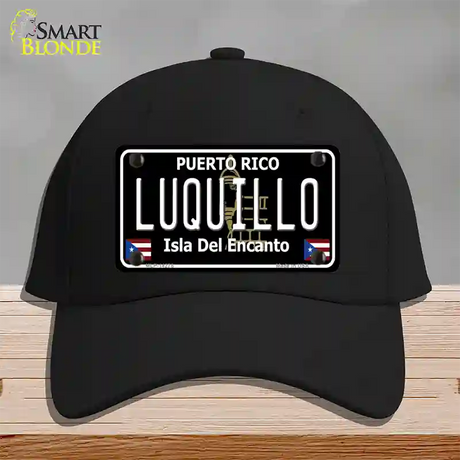 Luquillo Puerto Rico Black Novelty License Plate Hat Cotton / Black