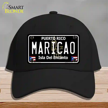 Maricao Puerto Rico Black Novelty License Plate Hat Cotton / Black