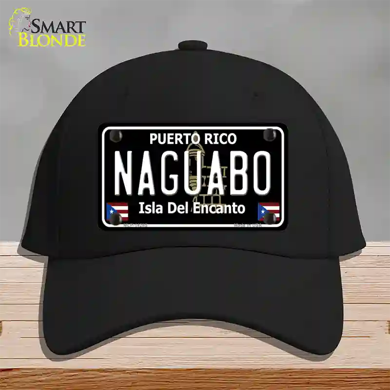 Naguabo Puerto Rico Black Novelty License Plate Hat Cotton / Black