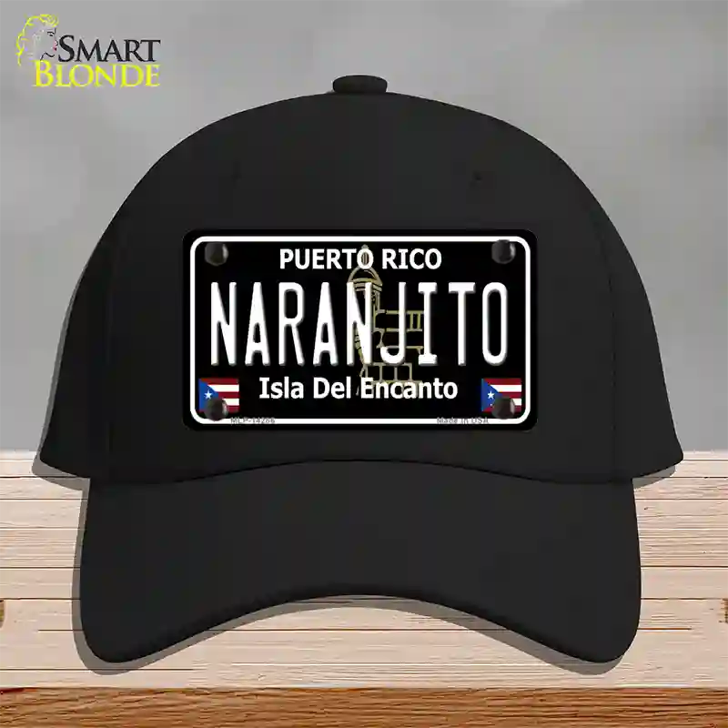 Naranjito Puerto Rico Black Novelty License Plate Hat Cotton / Black