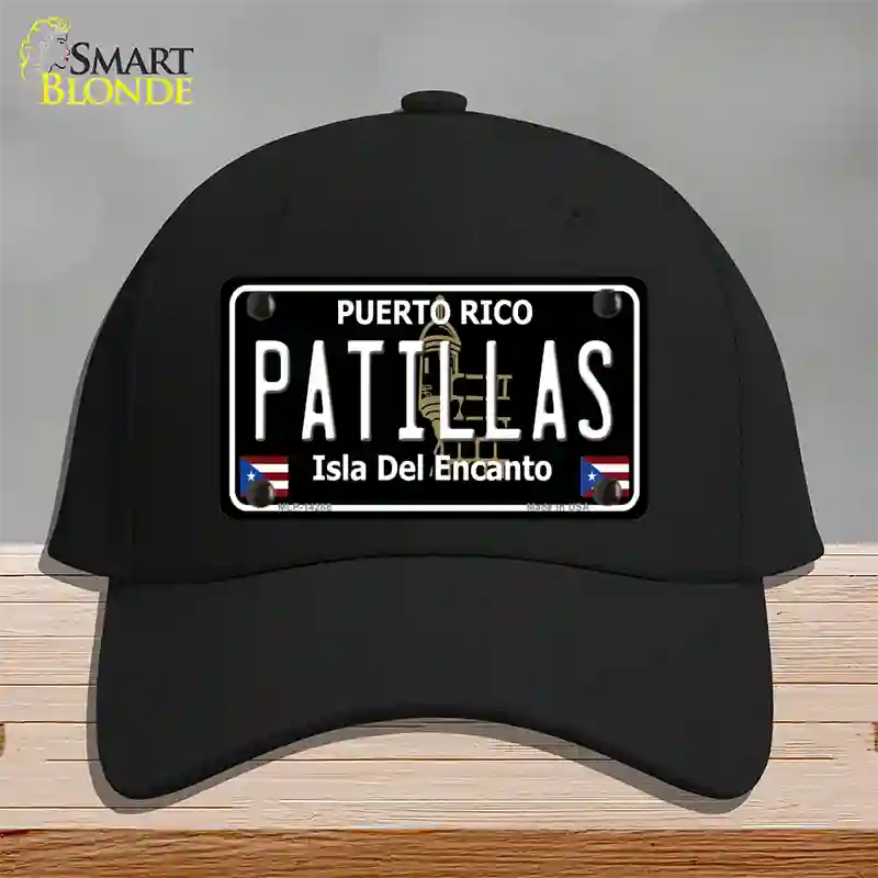 Patillas Puerto Rico Black Novelty License Plate Hat Cotton / Black