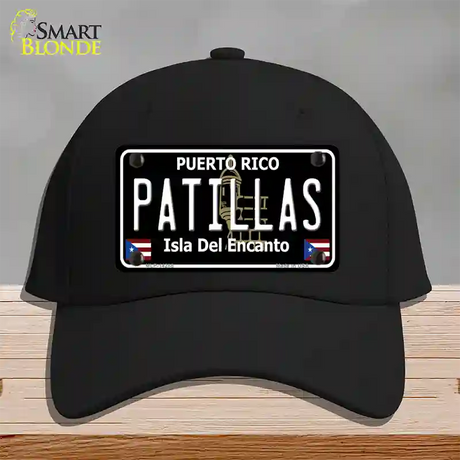 Patillas Puerto Rico Black Novelty License Plate Hat Cotton / Black