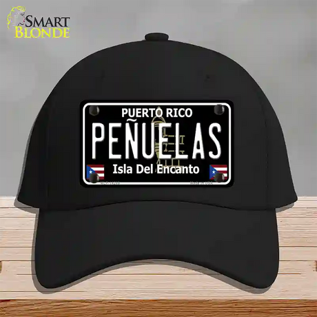 Penuelas Puerto Rico Black Novelty License Plate Hat Cotton / Black