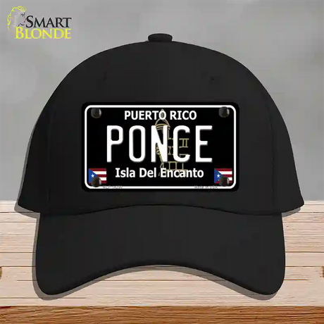 Ponce Puerto Rico Black Novelty License Plate Hat Cotton / Black