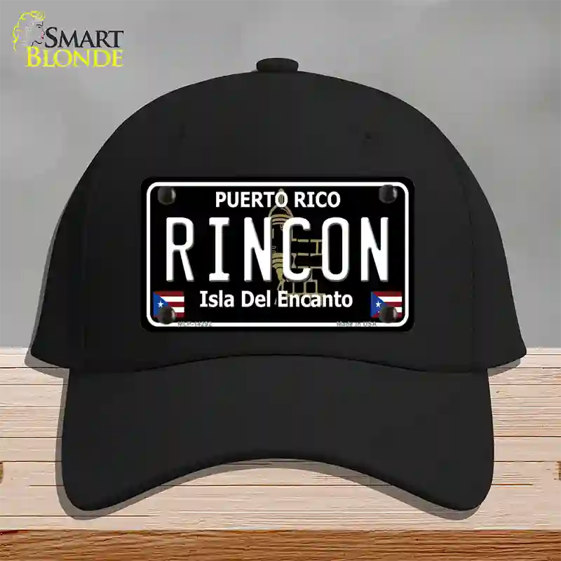 Rincon Puerto Rico Black Novelty License Plate Hat Cotton / Black