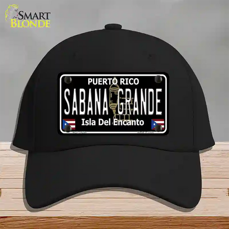 Sabana Grande Puerto Rico Black Novelty License Plate Hat Cotton / Black