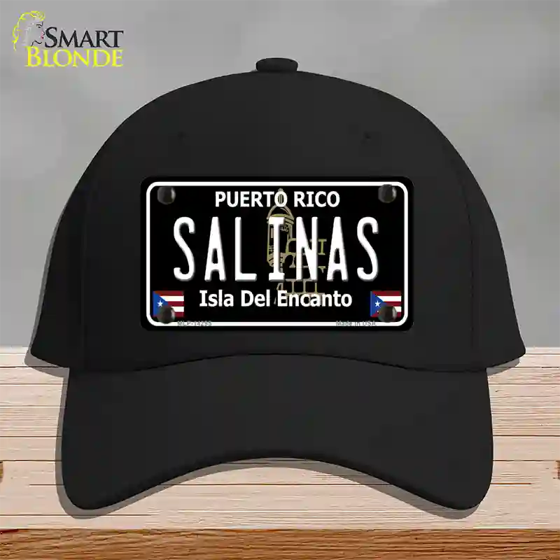 Salinas Puerto Rico Black Novelty License Plate Hat Cotton / Black